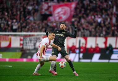 COLOGNE, ALMANE - 20 ARALIK, 2025: 1. Bundesliga maçı 1.FC Koeln 1 'e karşı. FC Union Berlin, Rhein Enerji Stadyumu.