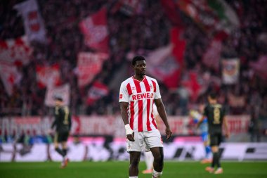 COLOGNE, Almanya - 20 ARALIK, 2025 Ragnar Ache - 1. Bundesliga maçı 1.FC Koeln 1 'e karşı. FC Union Berlin, Rhein Enerji Stadyumu.