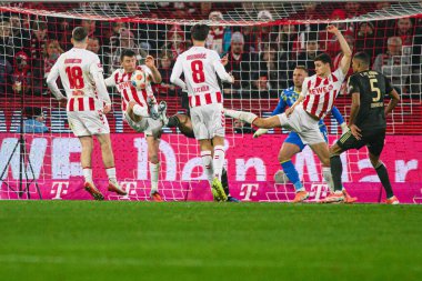 COLOGNE, Almanya - 20 ARALIK, 2025: - 1. Bundesliga maçı 1.FC Koeln 1 'e karşı. FC Union Berlin, Rhein Enerji Stadyumu.