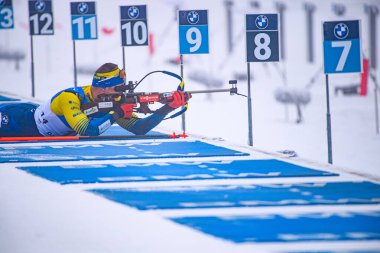 OBERHOF, ALMANY - 8 HAZİRAN, 2026: Dmytro Pidruchnyi - Biatlon. BMW IBU Dünya Kupası 2026, Erkekler 10 km koşusu Arena am Rennsteig 'de.