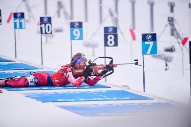 OBERHOF, ALMANY - 8 HAZİRAN, 2026 Lara Wagner - Biatlon. BMW IBU Dünya Kupası 2026, Kadınlar Arena am Rennsteig 'de 7,5 km koşu.