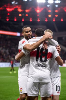 LEVERKUSEN, ALMANY - 10 HAZİRAN 2026: Josha Vagnoman, Chris Fuehrich, Jamie Leweling - 1. Bundesliga maçı Bayer 04 Leverkusen, Bayarena 'da Vfb Stuttgart' a karşı..