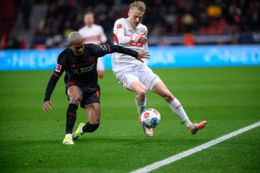 LEVERKUSEN, ALMANY - 10 HAZİRAN, 2026: Chris Führer, Arthur - 1. Bundesliga maçı Bayer 04 Leverkusen, Bayarena 'da Vfb Stuttgart' a karşı..