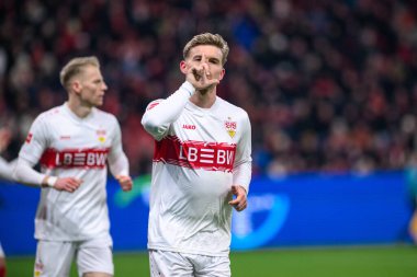 LEVERKUSEN, ALMANY - 10 HAZİRAN, 2026: gol, Maximilian Mittelstaedt - 1. Bundesliga maçı Bayer 04 Leverkusen, Bayarena 'da Vfb Stuttgart' a karşı..