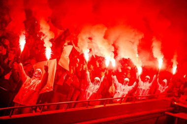 COLOGNE, GERMANY - 14 Ocak 2026: 1 Bundesliga futbol maçı. FC Koeln, FC Bayern Münih 'e karşı. Rhein Enerji Stadyumunda