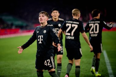 COLOGNE, ALMANY - 14 Ocak 2026: Lennart Karl, 1.Bundesliga 1. FC Koeln, FC Bayern Münih 'e karşı. Rhein Enerji Stadyumunda