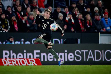 COLOGNE, ALMANY - 14 Ocak 2026: Lennart Karl, 1.Bundesliga 1. FC Koeln, FC Bayern Münih 'e karşı. Rhein Enerji Stadyumunda