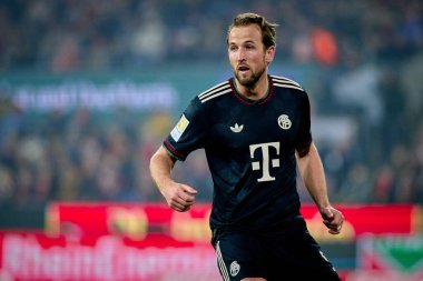 COLOGNE, ALMANY - 14 Ocak 2026: Harry Kane, 1.Bundesliga 1. FC Koeln, FC Bayern Münih 'e karşı. Rhein Enerji Stadyumunda