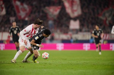 COLOGNE, GERMANY - 14 Ocak 2026: 1 Bundesliga futbol maçı. FC Koeln, FC Bayern Münih 'e karşı. Rhein Enerji Stadyumunda