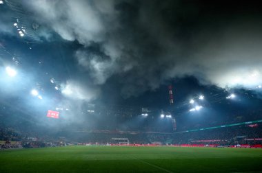 COLOGNE, GERMANY - 14 Ocak 2026: 1 Bundesliga futbol maçı. FC Koeln, FC Bayern Münih 'e karşı. Rhein Enerji Stadyumunda