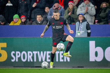 LEVERKUSEN, GERMANY - 28 HAZİRAN, 2026: Alejandro Grimaldo - Bayer 04 Leverkusen ile Villareal FC arasındaki UEFA Şampiyonlar Ligi maçı.
