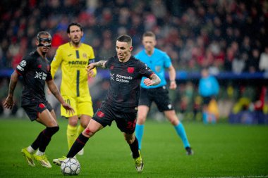LEVERKUSEN, GERMANY - 28 HAZİRAN, 2026: Alejandro Grimaldo - Bayer 04 Leverkusen ile Villareal FC arasındaki UEFA Şampiyonlar Ligi maçı.