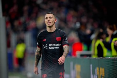 LEVERKUSEN, GERMANY - 28 HAZİRAN, 2026: Alejandro Grimaldo - Bayer 04 Leverkusen ile Villareal FC arasındaki UEFA Şampiyonlar Ligi maçı.