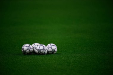 LEVERKUSEN, GERMANY - 28 HAZİRAN, 2026: Adidas topları - Bayer 04 Leverkusen ile Villareal FC arasında oynanan UEFA Şampiyonlar Ligi futbol maçı.