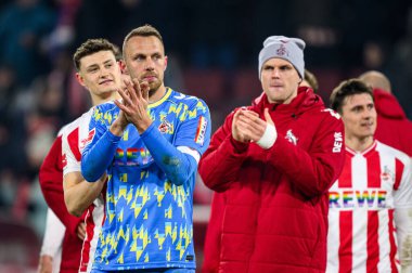 COLOGNE, Almanya - 30 HAZİRAN, 2026 Marvin Schwabe - 1. Bundesliga futbol maçı 1. FC Koeln, VfL Wolfsburg 'a karşı. Rhein Enerji Stadyumunda.