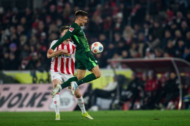 COLOGNE, Almanya - 30 HAZİRAN, 2026: Kilian Fischer - 1. Bundesliga futbol maçı 1. FC Koeln, VfL Wolfsburg 'a karşı. Rhein Enerji Stadyumunda.