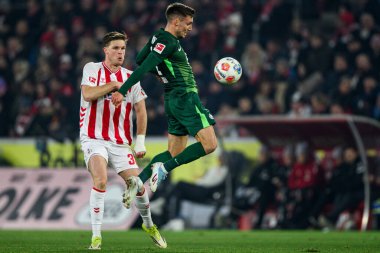 COLOGNE, Almanya - 30 HAZİRAN, 2026: Kilian Fischer - 1. Bundesliga futbol maçı 1. FC Koeln, VfL Wolfsburg 'a karşı. Rhein Enerji Stadyumunda.