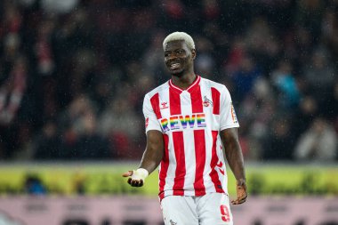 COLOGNE, Almanya - 30 HAZİRAN 2026 Ragnar Ache - 1. Bundesliga futbol maçı 1. FC Koeln, VfL Wolfsburg 'a karşı. Rhein Enerji Stadyumunda.