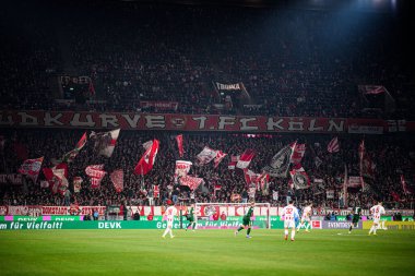 Kolej, Almanya - 30 HAZİRAN, 2026: - 1. Bundesliga futbol maçı 1. FC Koeln, VfL Wolfsburg 'a karşı. Rhein Enerji Stadyumunda.