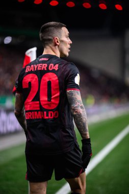 LEVERKUSEN, GERMANY - 3 Şubat 2026: Alejandro Grimaldo, DFB Pokal maçı Bayer 04 Leverkusen ile St. Pauli