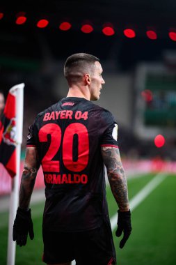 LEVERKUSEN, GERMANY - 3 Şubat 2026: Alejandro Grimaldo, DFB Pokal maçı Bayer 04 Leverkusen ile St. Pauli