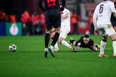 LEVERKUSEN, GERMANY - 3 Şubat 2026: Alejandro Grimaldo, DFB Pokal maçı Bayer 04 Leverkusen ile St. Pauli