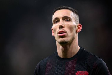 LEVERKUSEN, GERMANY - 3 Şubat 2026: Alejandro Grimaldo, DFB Pokal maçı Bayer 04 Leverkusen ile St. Pauli