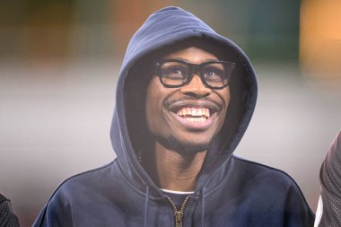 LEVERKUSEN, GERMANY - 3 Şubat 2026: Nathan Tella in Ray-Ban Meta Gen 2, The DFB Pokal match Bayer 04 Leverkusen vs St. Pauli at Bayarena