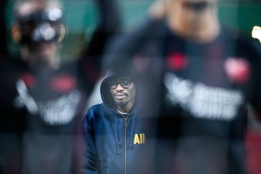 LEVERKUSEN, GERMANY - 3 Şubat 2026: Nathan Tella in Ray-Ban Meta Gen 2, The DFB Pokal match Bayer 04 Leverkusen vs St. Pauli at Bayarena