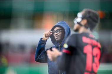 LEVERKUSEN, GERMANY - 3 Şubat 2026: Nathan Tella in Ray-Ban Meta Gen 2, The DFB Pokal match Bayer 04 Leverkusen vs St. Pauli at Bayarena