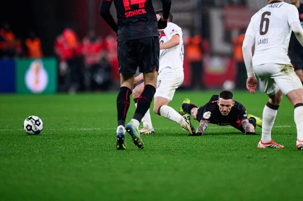LEVERKUSEN, GERMANY - 3 Şubat 2026: Alejandro Grimaldo, DFB Pokal maçı Bayer 04 Leverkusen ile St. Pauli