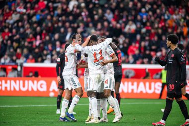 LEVERKUSEN, GERMANY - 14 Mart 2026: - 1. Bundesliga maçı Bayer 04 Leverkusen 'e karşı Bayern Muenchen Bayena' da.