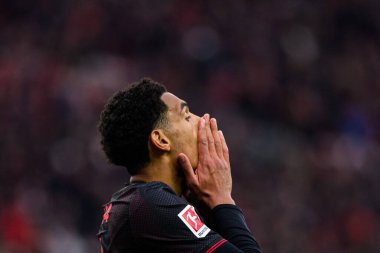 LEVERKUSEN, GERMANY - 14 Mart 2026: Jarell Quansah - 1. Bundesliga maçı Bayer 04 Leverkusen FC Bayern Muenchen 'e karşı Bayena.