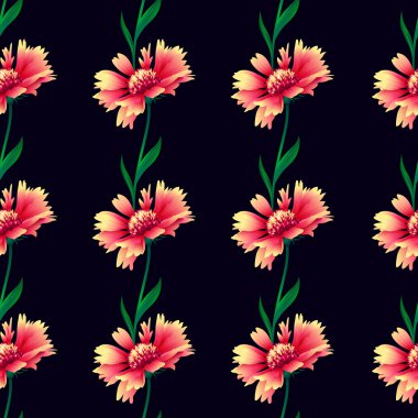 Çiçekli sorunsuz arka plan. Çiçek vektör desen.