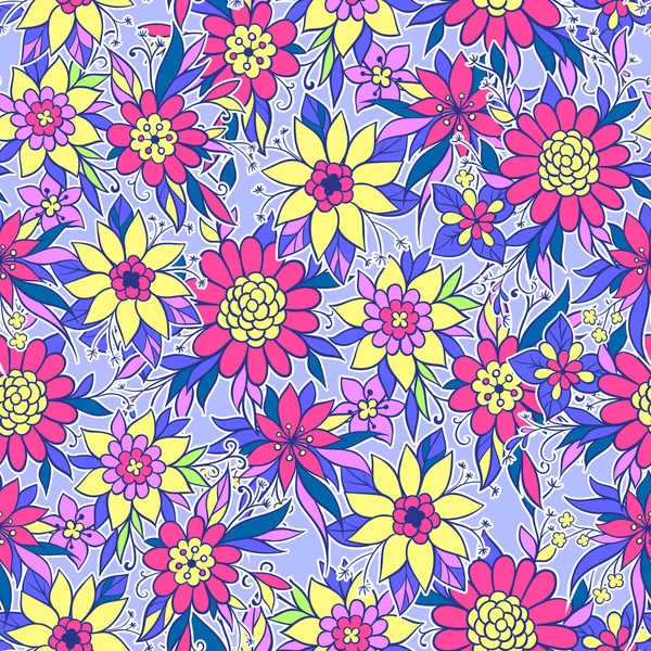 Patrón sin costura vectorial con flor. Repetir textura colorida . — Archivo Imágenes Vectoriales