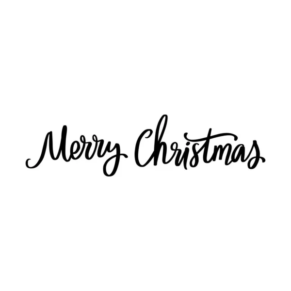 Vrolijk kerstfeest - Vector met de hand getekende letters zinnen. Moderne penseel kalligrafie. Vakantieprijzen — Stockvector