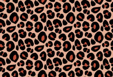 Leopar deseni, çita pürüzsüz desen, jaguar deseni. Orman egzotik geçmişi. Leo vektör tasarımını tekrarla. Vahşi Hayvanlar kürk illüstrasyonu.