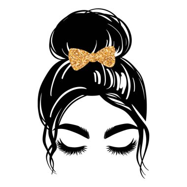 Free Messy Bun Bow Svg SVG PNG EPS DXF File