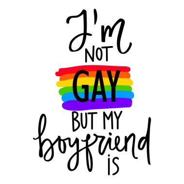 Lgbt gururu. Gay geçit töreni. Gökkuşağı bayrağı. Lgbtq vektör alıntısı beyaz arkaplanda izole edildi.