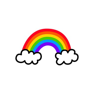 Lgbt gururu. Gay geçit töreni. Gökkuşağı bayrağı. Lgbtq vektör sembolü beyaz arkaplanda izole edildi.