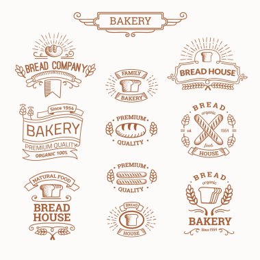 Ekmek fırını Retro set etiketi