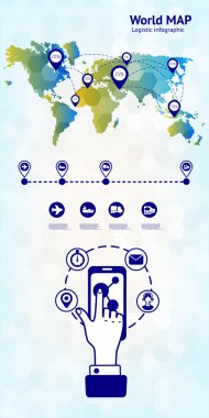Lojistik bilgi grafiği. İş afişi.