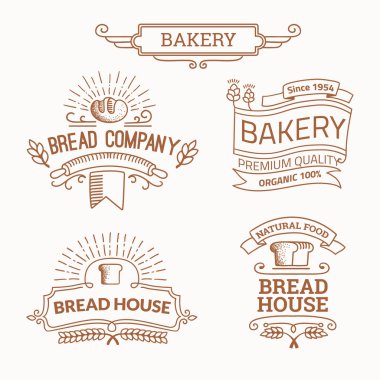 Ekmek fırını Retro set etiketi