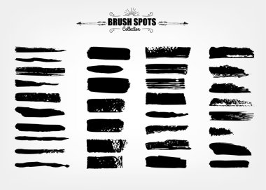büyük set Mürekkep fırça grunge vuruş