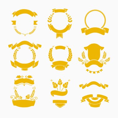 Yaprak ve buğday kulakları afiş ile Kurdele