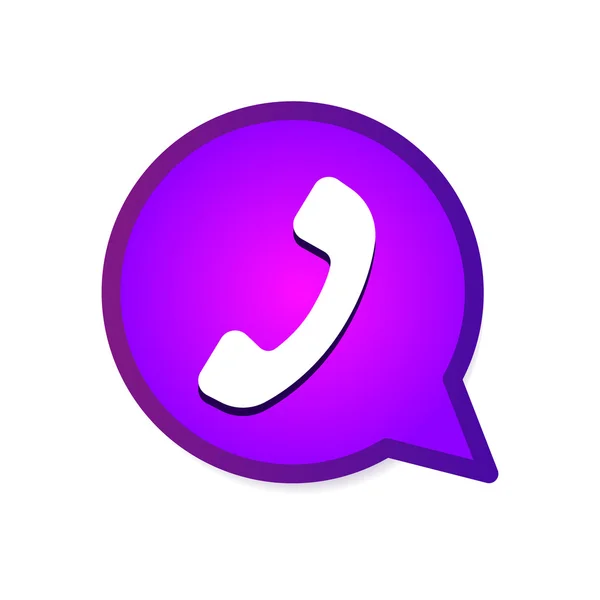 Phone handset in speech bubble icon — Stock Vector