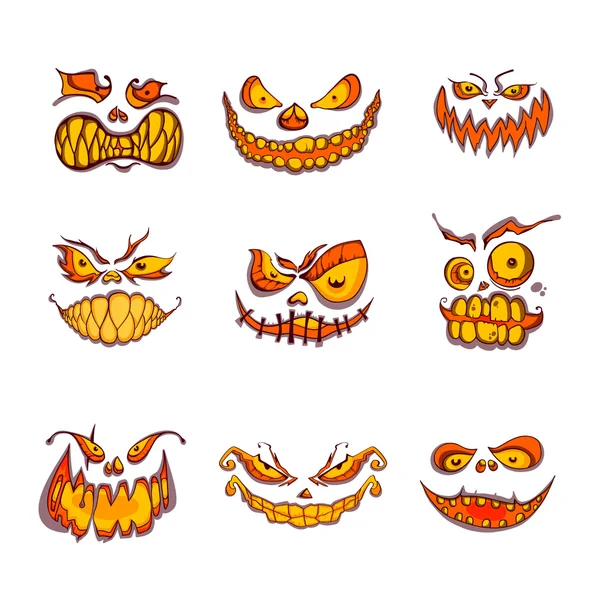 Conjunto de monstruos de Halloween — Vector de stock