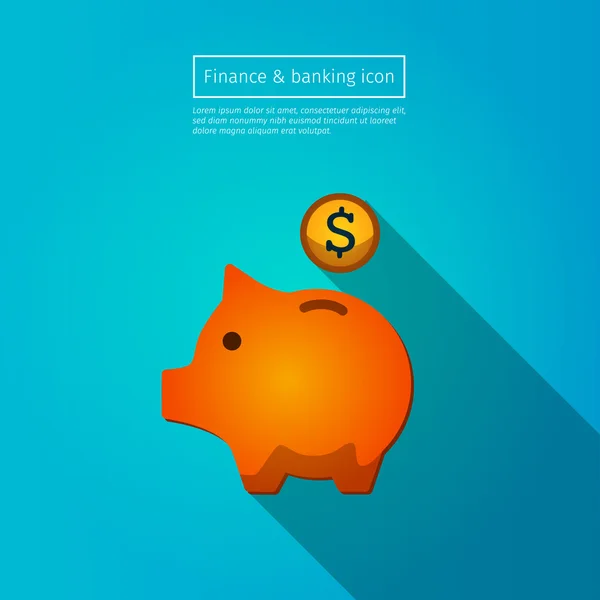 Piggy geld bank pictogram — Stockvector