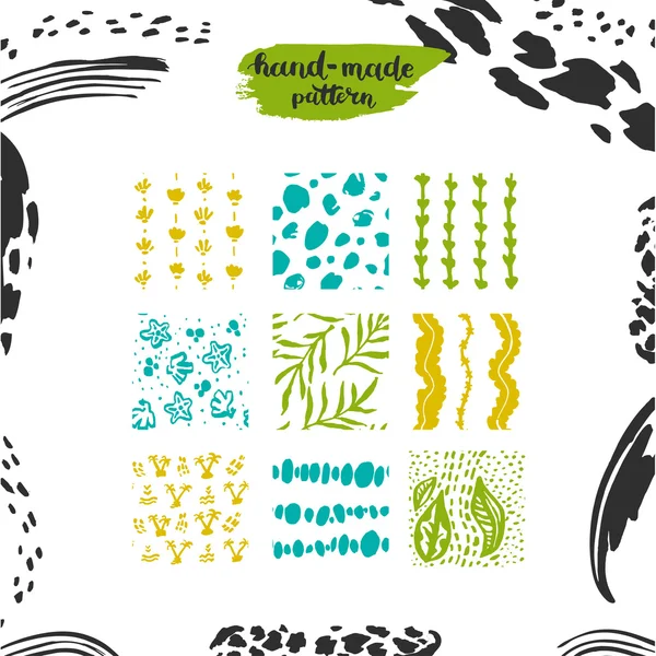 Set di texture disegnate a mano — Vettoriale Stock