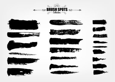 büyük set Mürekkep fırça grunge vuruş